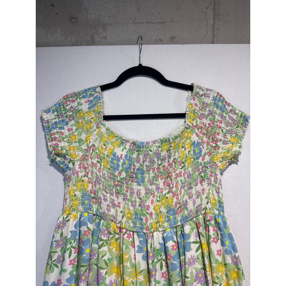NWOT Blakely Floral Dress Smocked Top Lined Pockets 1x/2x - Picture 2 of 7